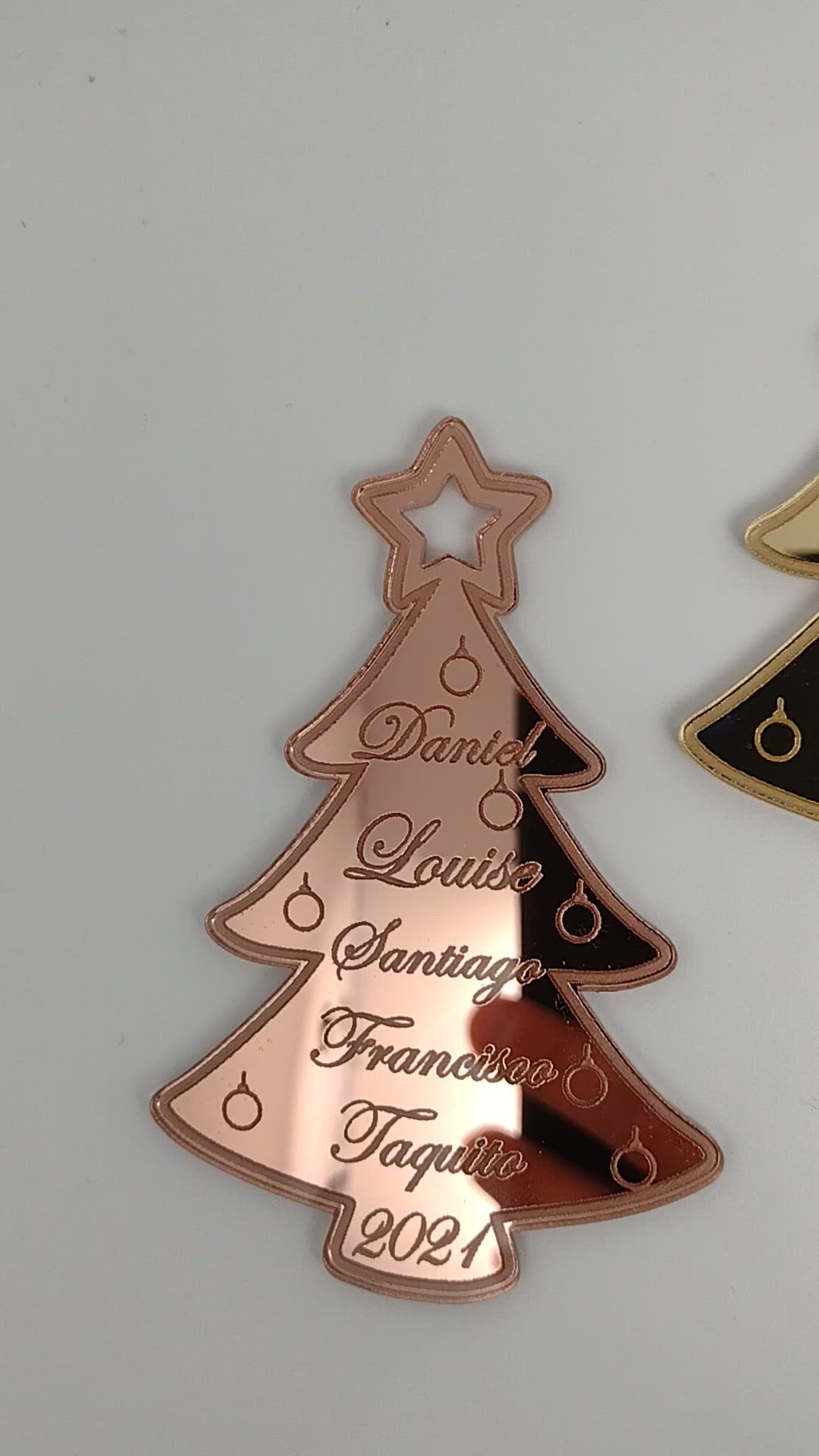 Christmas Tree + Names + 2021  Ornament