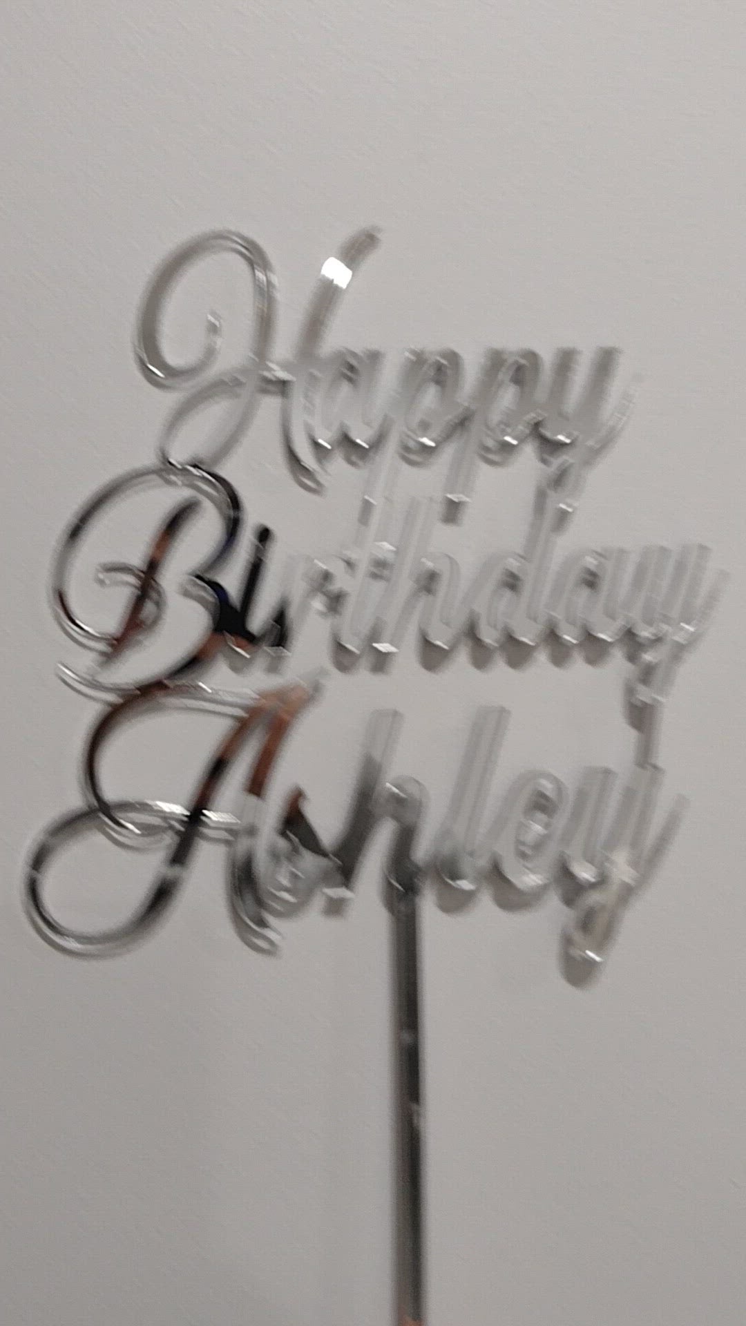 Happy Birthday + Name  Cake Topper