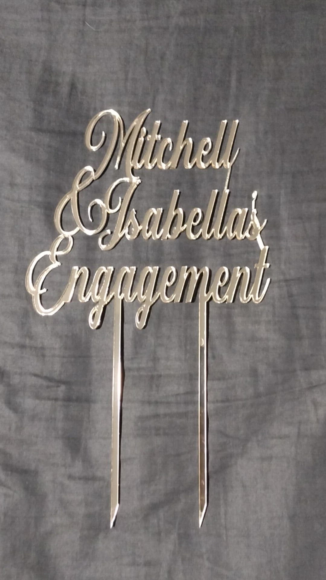 Name & Name Engagement Cake Topper