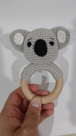 Load and play video in Gallery viewer, Handmade Koala Teether (Name or Name + DOB) Personalised
