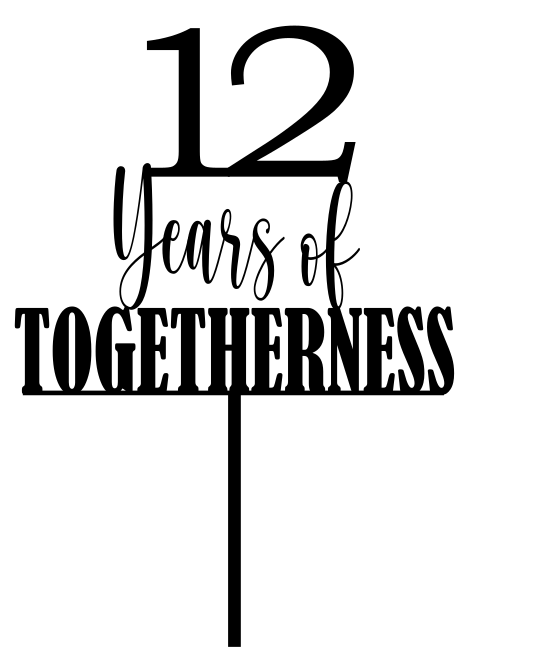 1, 2, 3, 4, 5, 6... Years of Togetherness Cake Topper