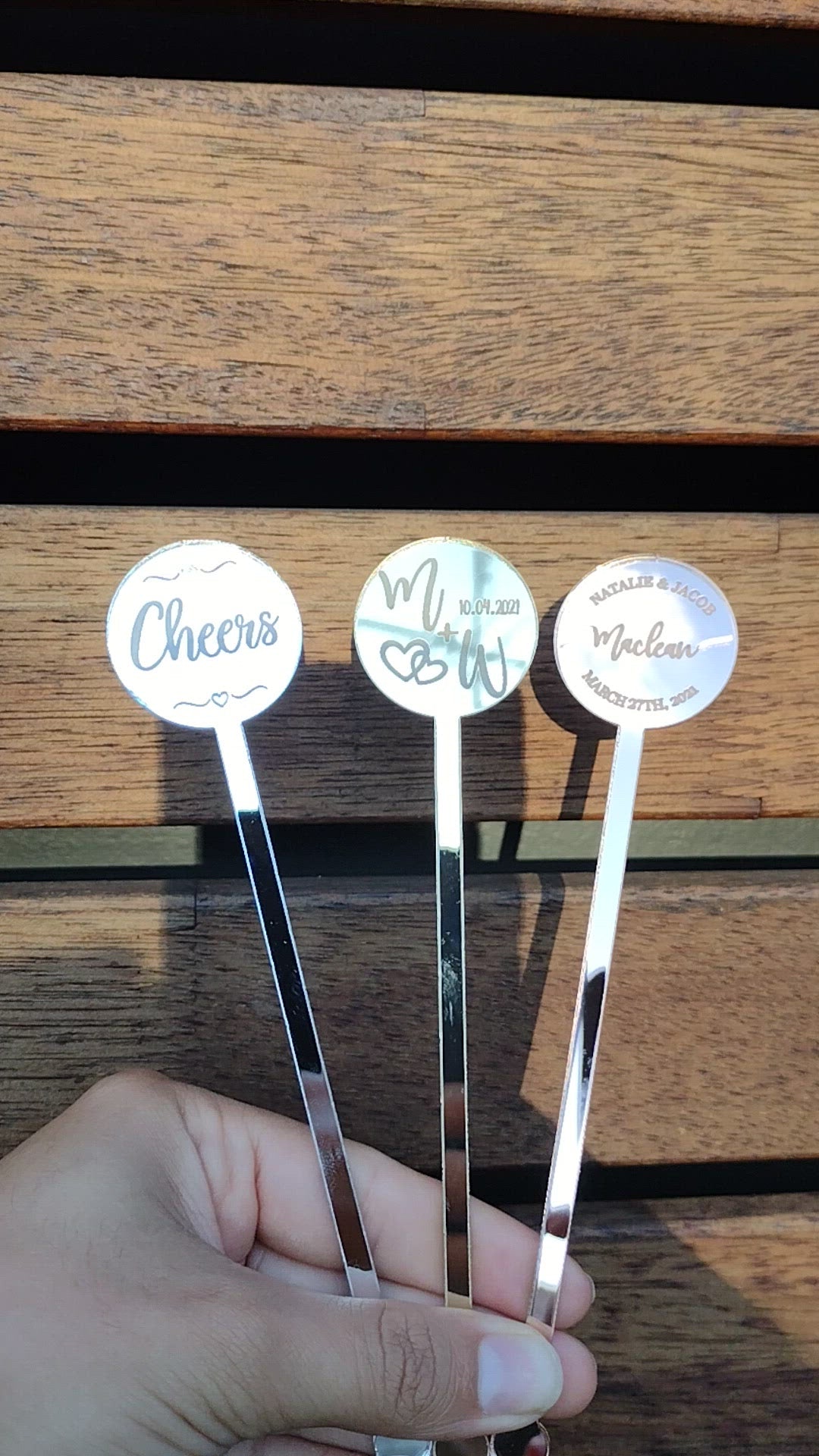 Cocktail Stirrers Personalised for Weddings, Engagements, Special Ocassion Party Celebration