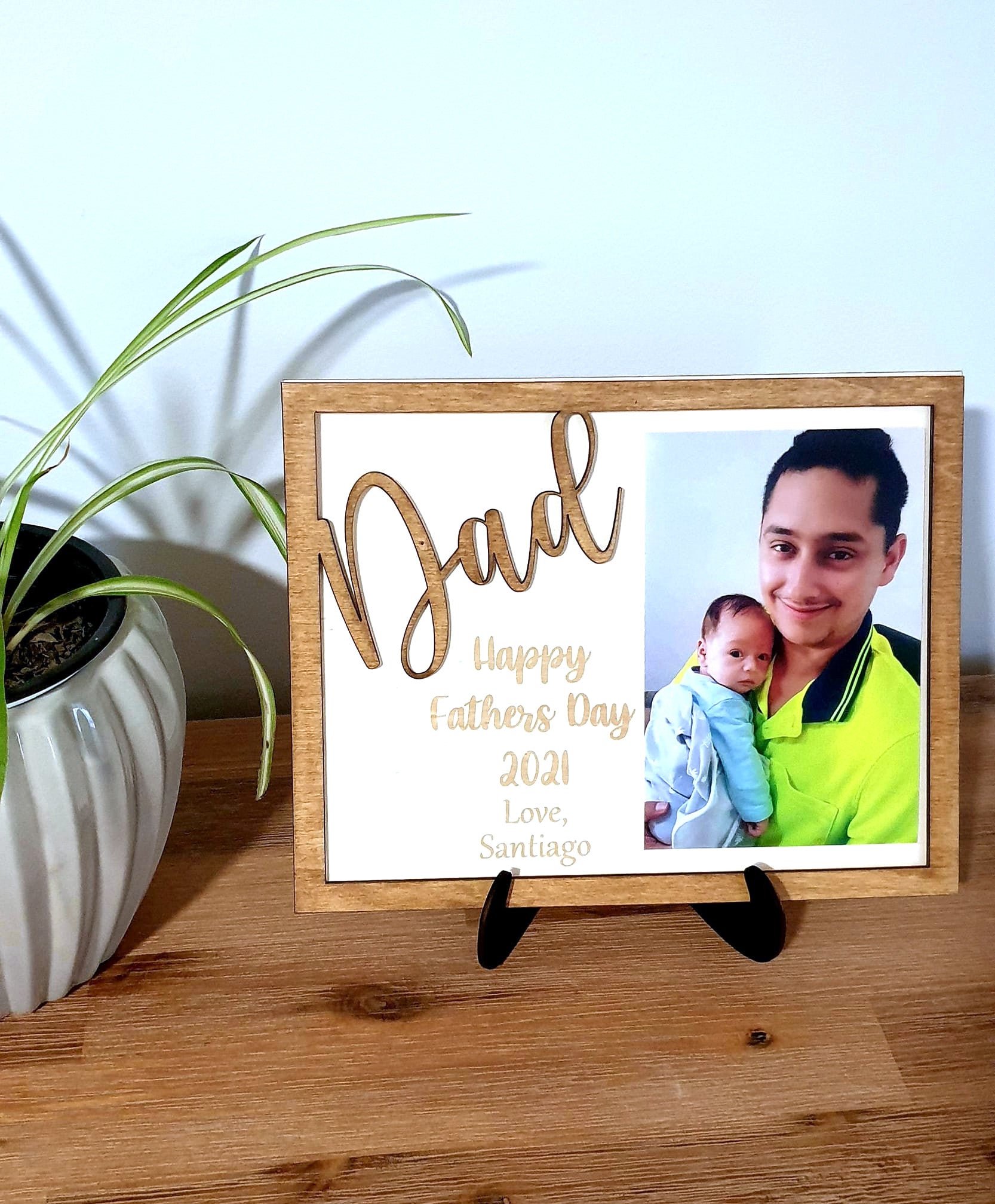 Personalised Fathers Day Photo Frame with Stand