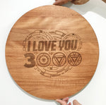 Load image into Gallery viewer, I Love You 3000 Cheeseboard Chopping Boards - Avengers - Tony Stark Line
