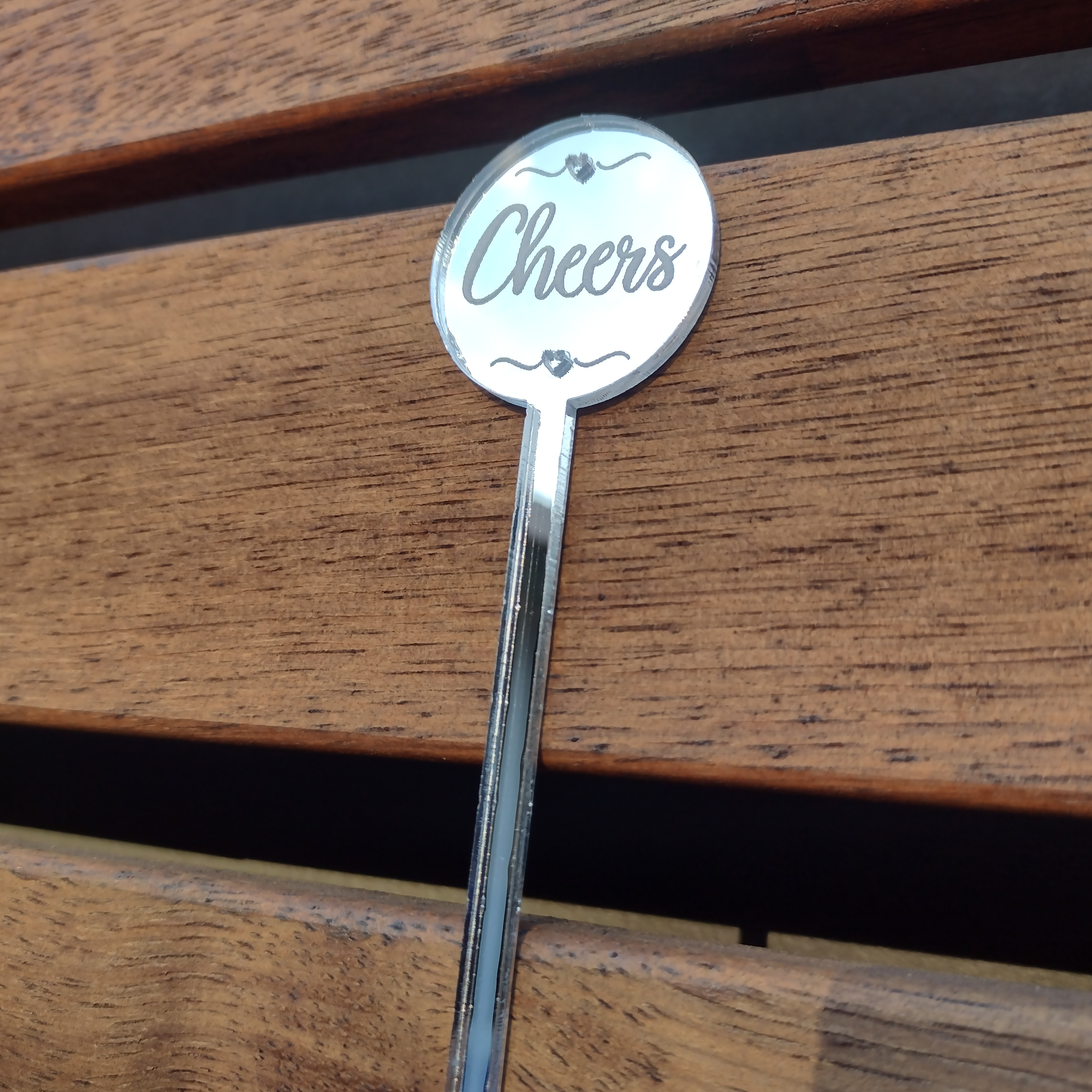 Silver Mirror Cocktail Stirrer