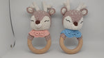 Load and play video in Gallery viewer, Handmade Deer Boy / Girl Teether (Name or Name + DOB) Personalised
