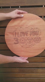 Load and play video in Gallery viewer, I Love You 3000 Cheeseboard Chopping Boards - Avengers - Tony Stark Line
