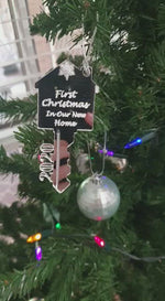 Load and play video in Gallery viewer, First Christmas in our new home + Address Key Ornament
