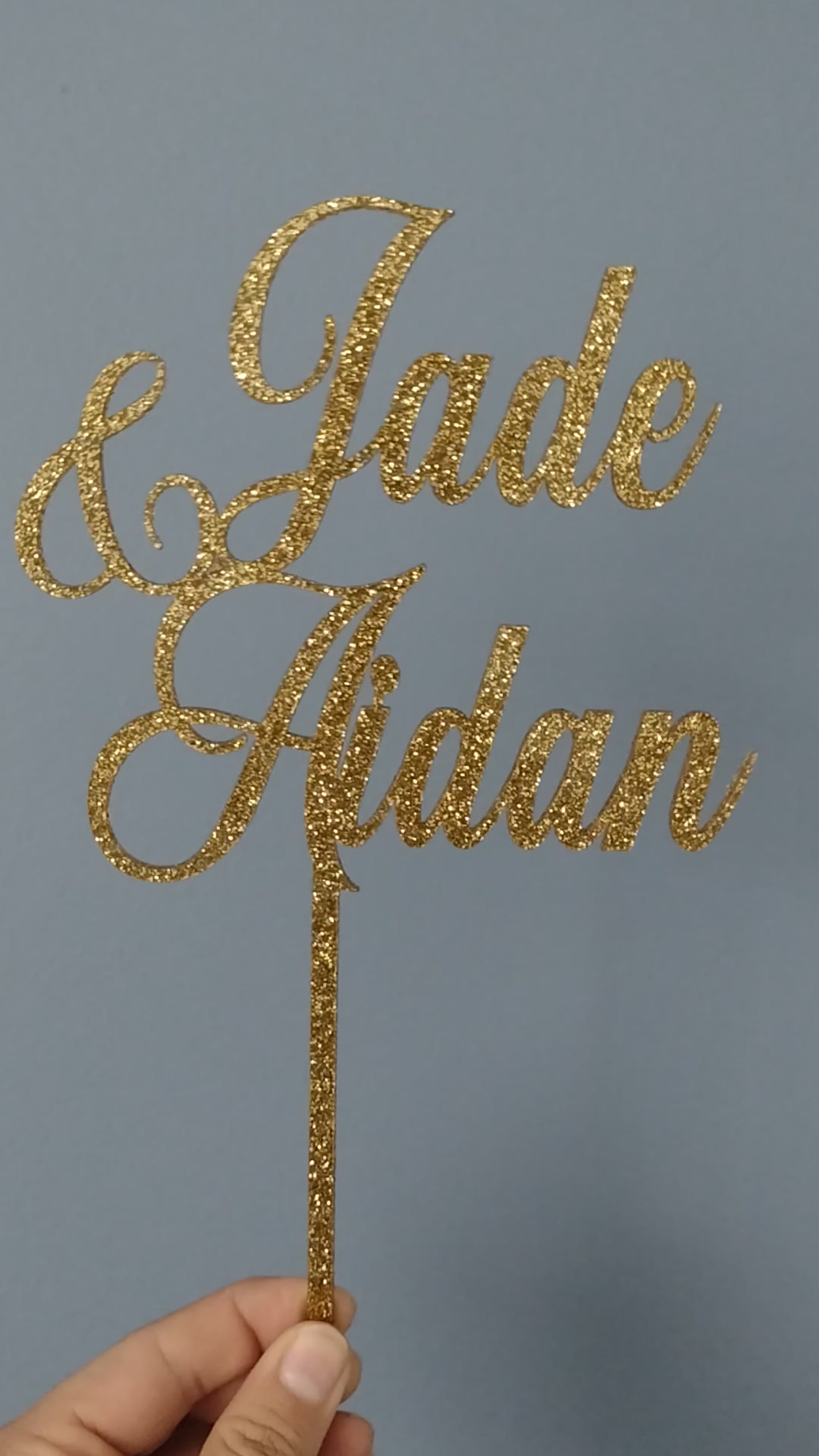 Name & Name Wedding Engagement Cake Topper