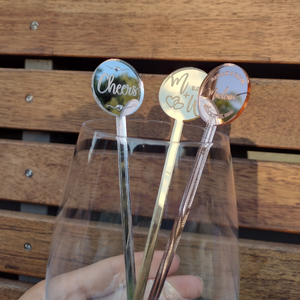 Cocktail Stirrers Made of Rose Gold, Gold or Silver Mirror