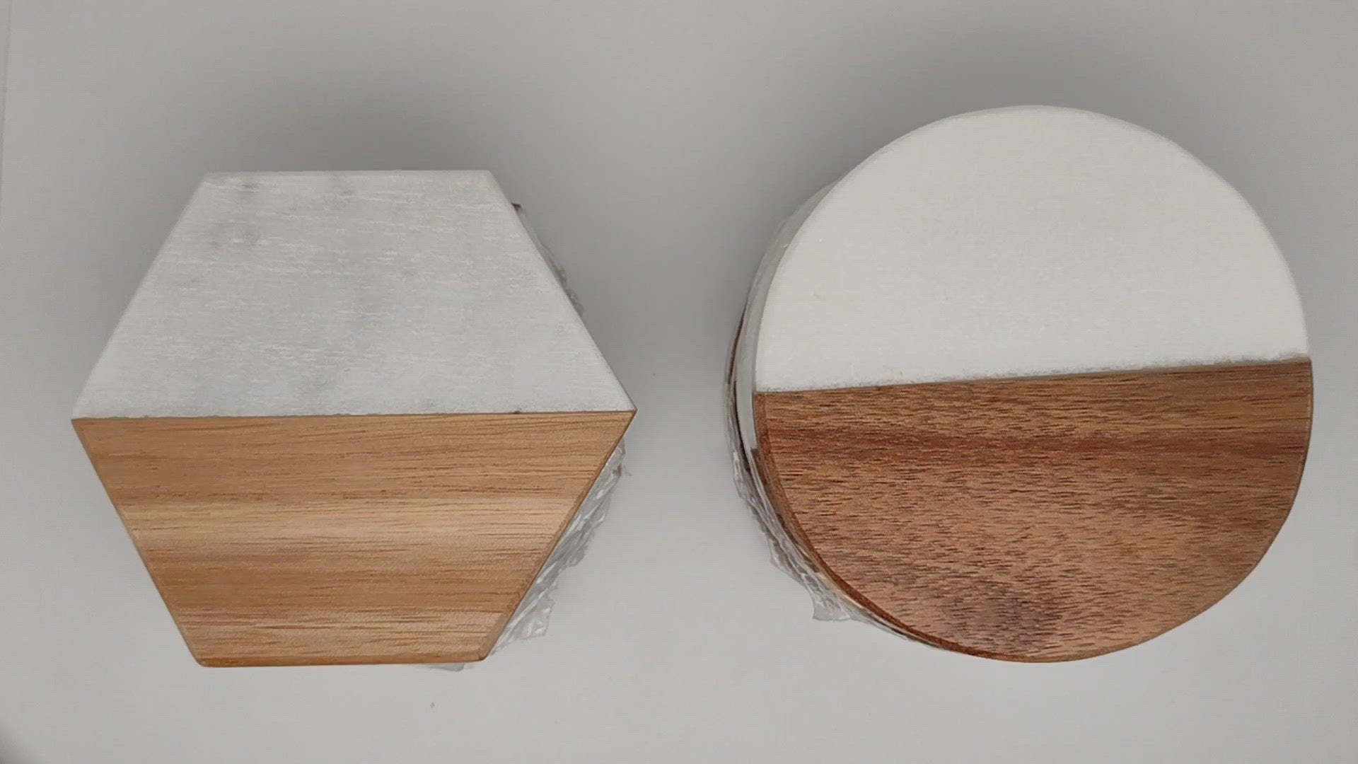Personalised Marble and Wood Coasters - Gift