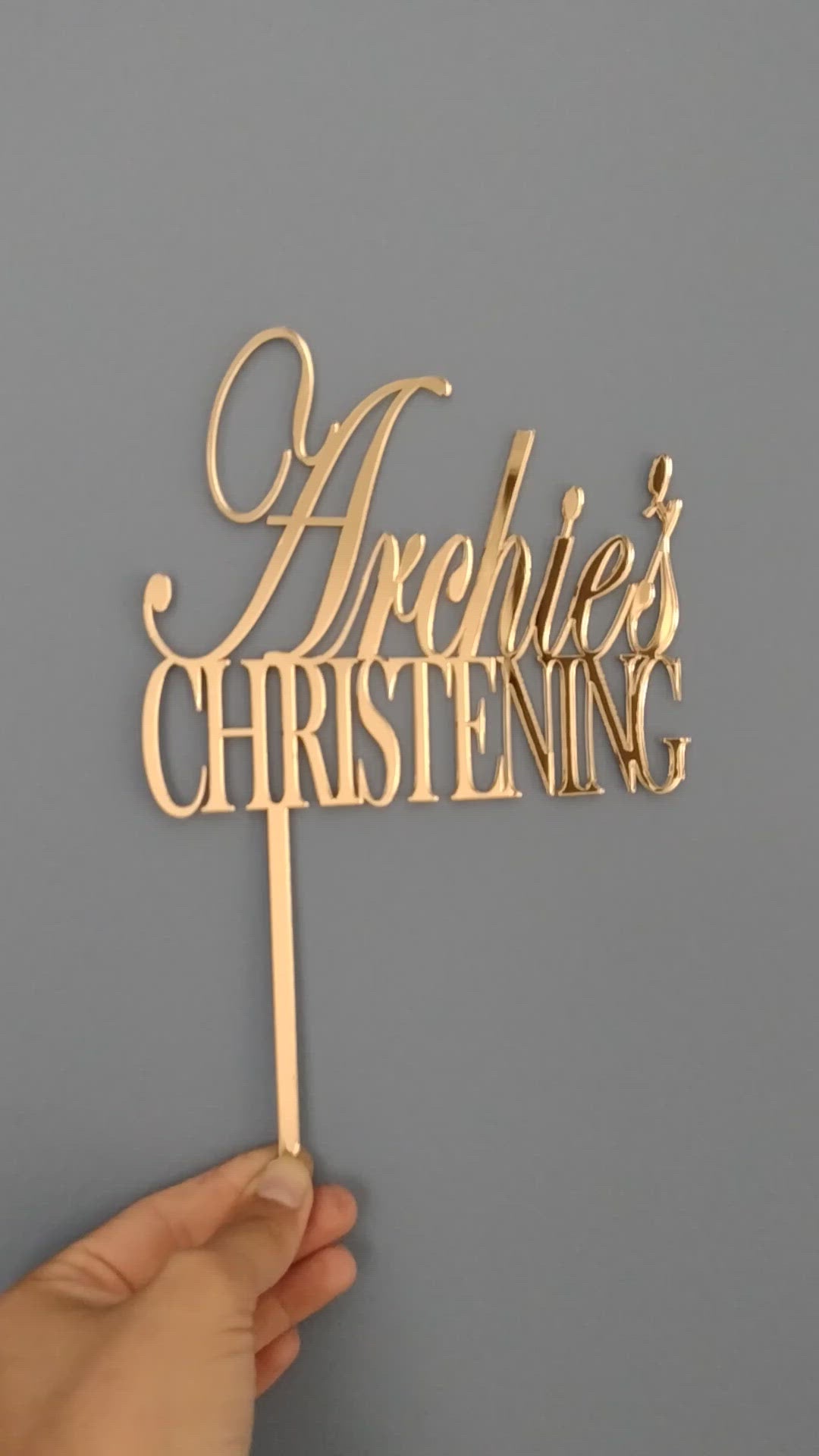 Name + Christening  Cake Topper