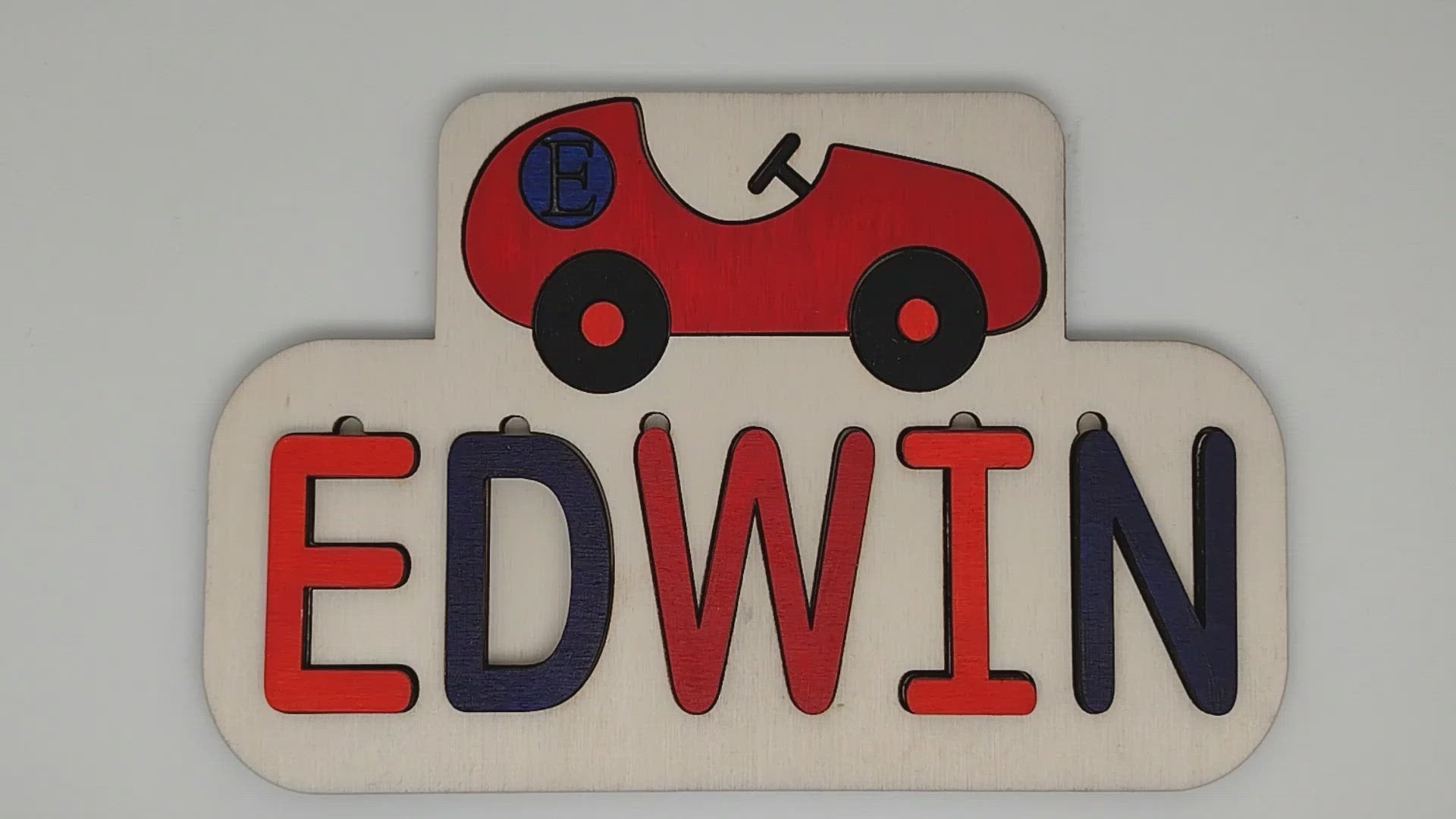 Cute Racing Car Name Puzzle