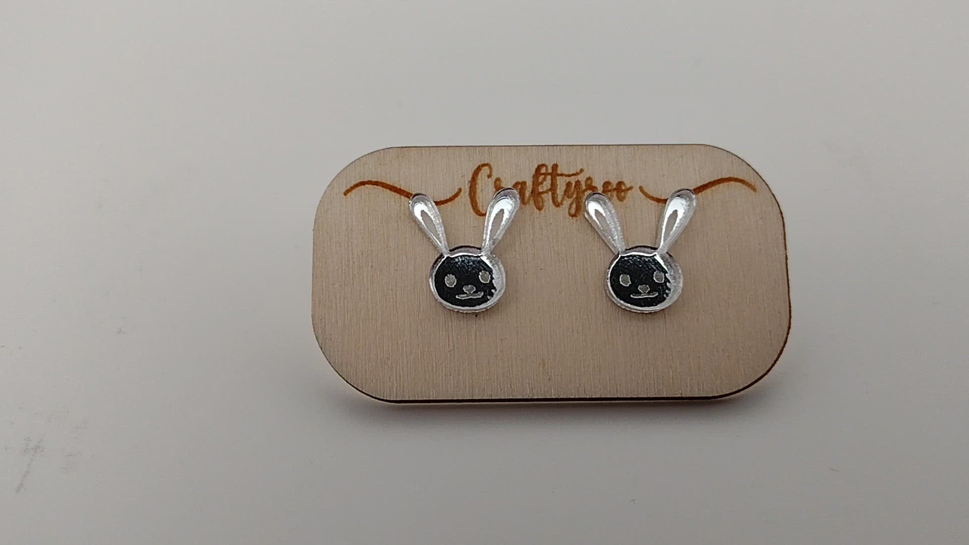 Bunny / Rabbit Earrings + Case (Can be personalised)