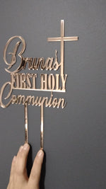 Load and play video in Gallery viewer, Name First Holy Communion / Baptism / Confirmation Cake Topper
