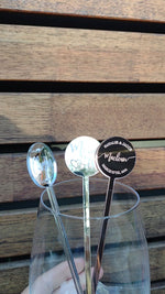 Load and play video in Gallery viewer, Cocktail Stirrers Personalised for Weddings, Engagements, Special Ocassion Party Celebration
