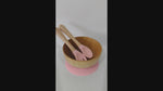 Load and play video in Gallery viewer, Baby&#39;s Wooden Silicone Bowl, Fork and Spoon
