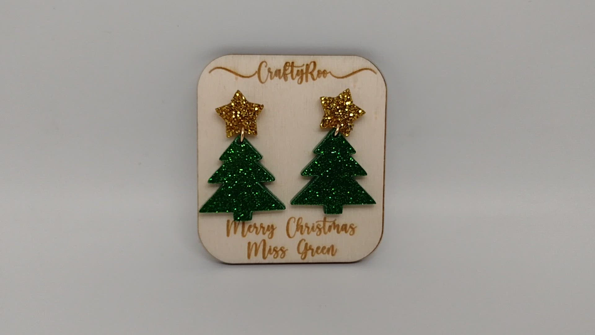 Christmas Tree Earrings + Earring Holder