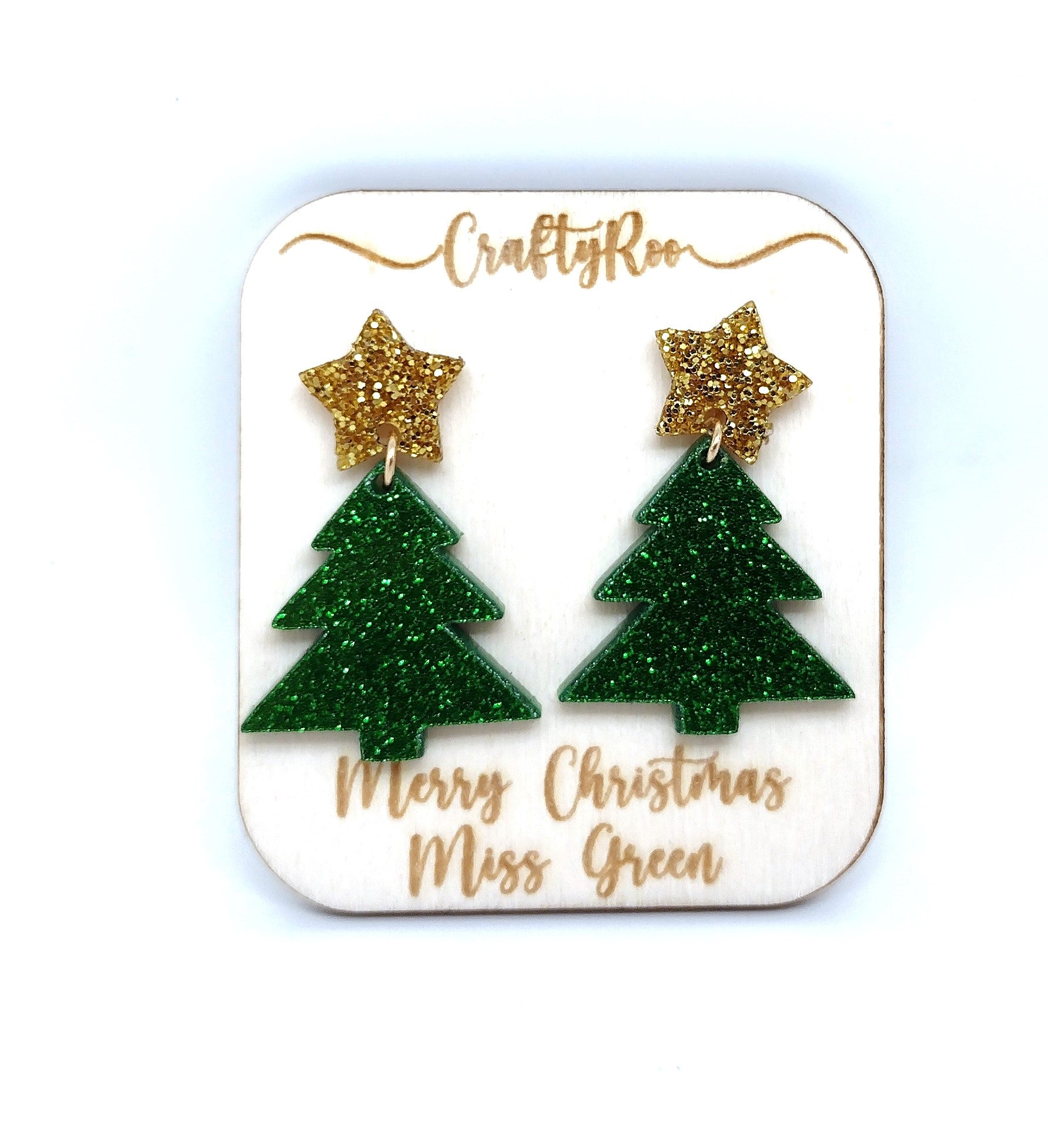 Christmas Tree Earrings + Earring Holder