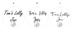 Personalised Lolly / Sweet / Candy Jay Tag Disc
