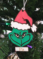 Load image into Gallery viewer, Grinch Ornament - Craftyroo

