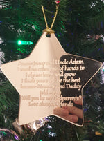 Load image into Gallery viewer, Star Christmas Ornament with personalised message
