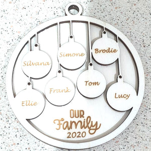 Personalised Our Family 2021 Christmas Ornament