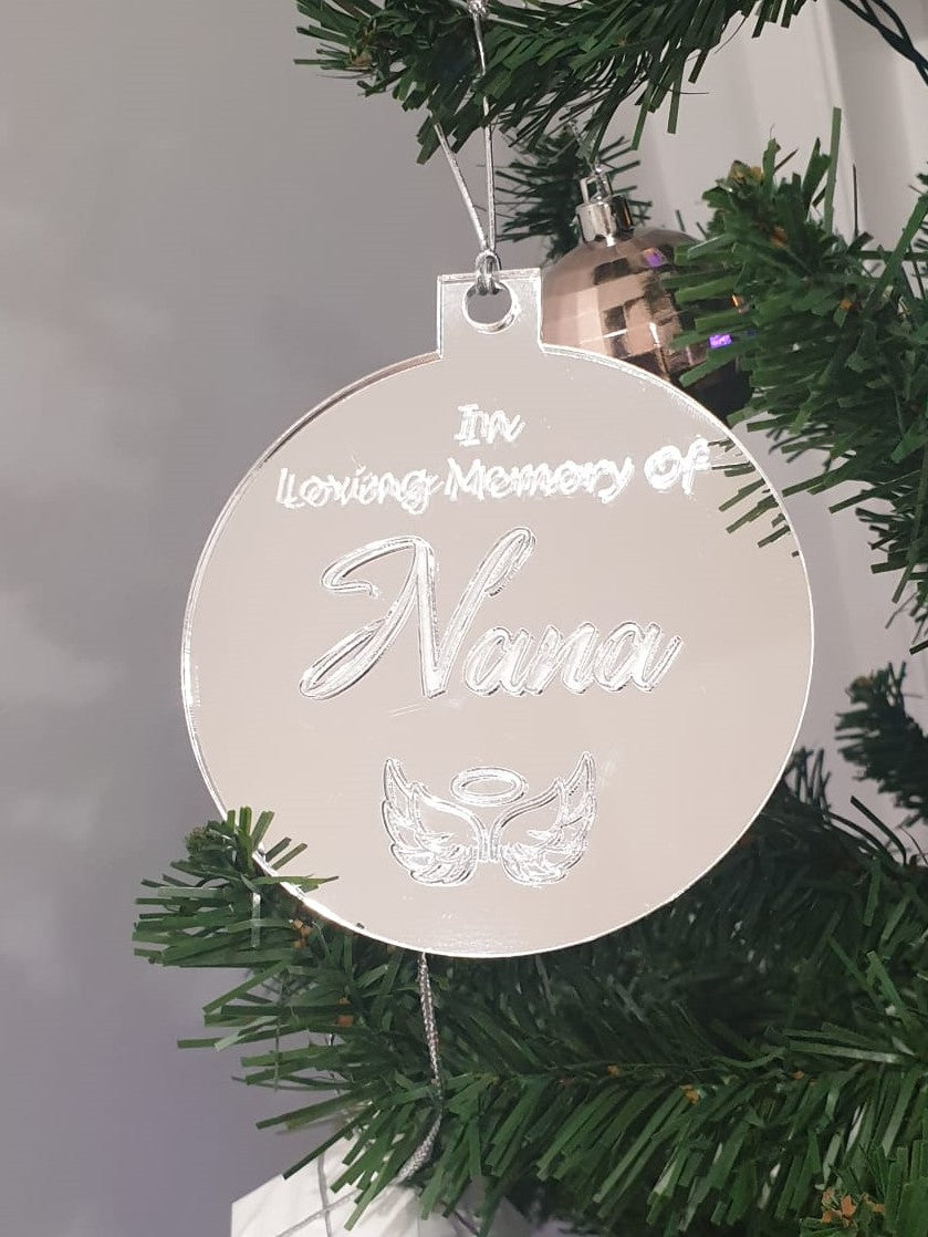 In Loving Memory of + Name + Angel Christmas Ornament