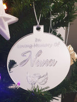 Load image into Gallery viewer, In Loving Memory of + Name + Angel Christmas Ornament
