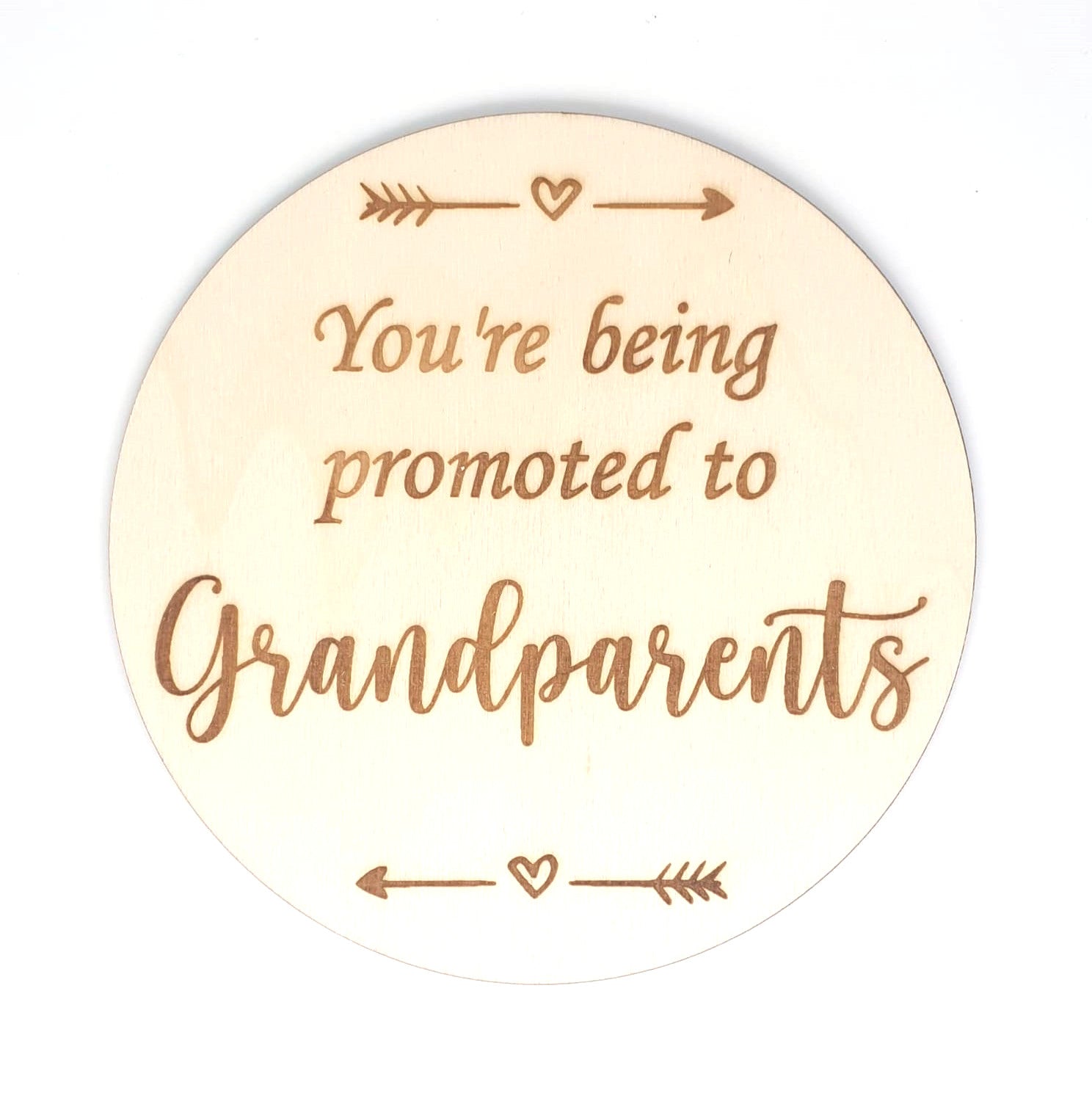 You're being promoted to Grandparents Announcement Disc
