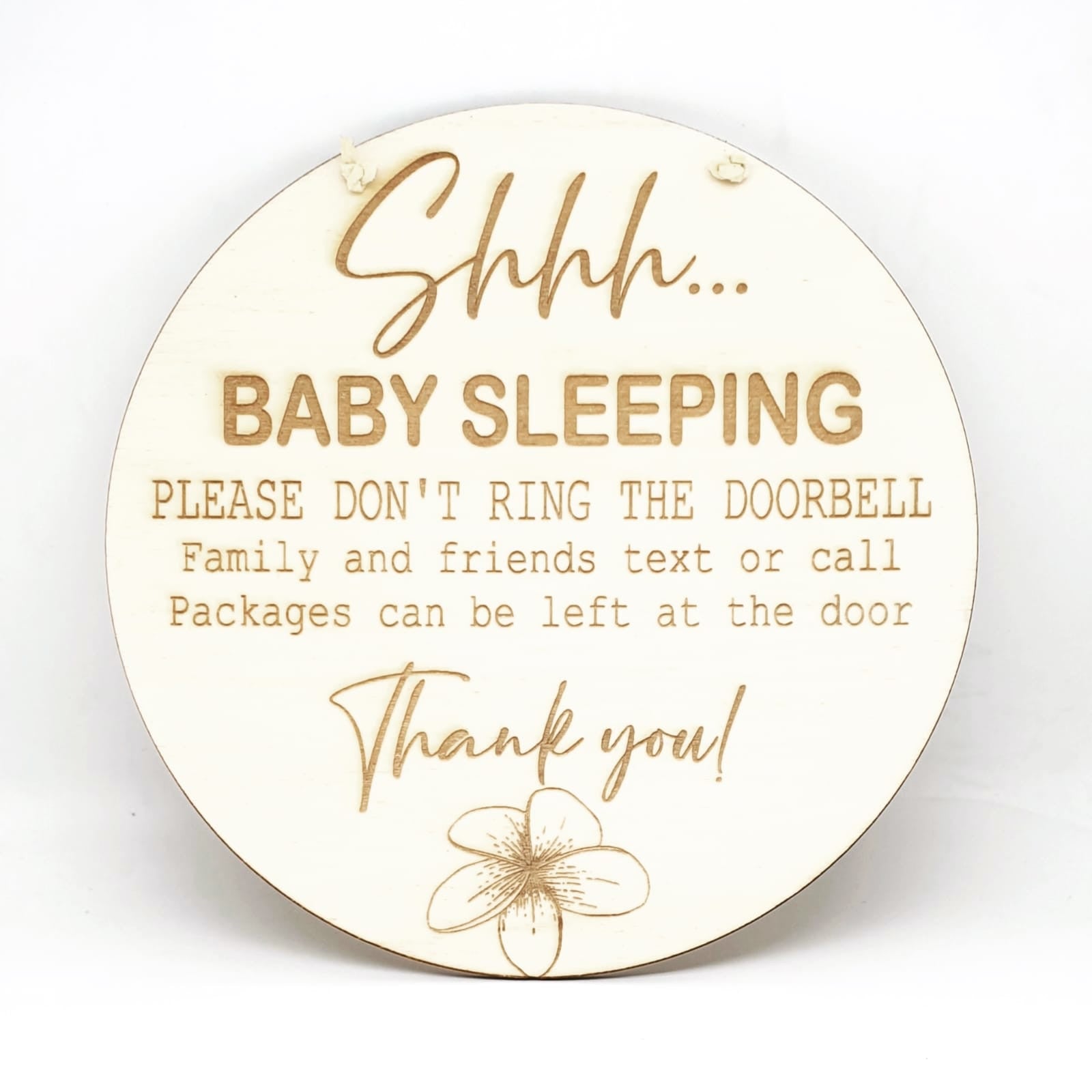 Shhh Baby | Sleeping Baby sleeping sign | Door Hanger Don't Ring Doorbell Sign |