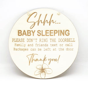 Shhh Baby | Sleeping Baby sleeping sign | Door Hanger Don't Ring Doorbell Sign |