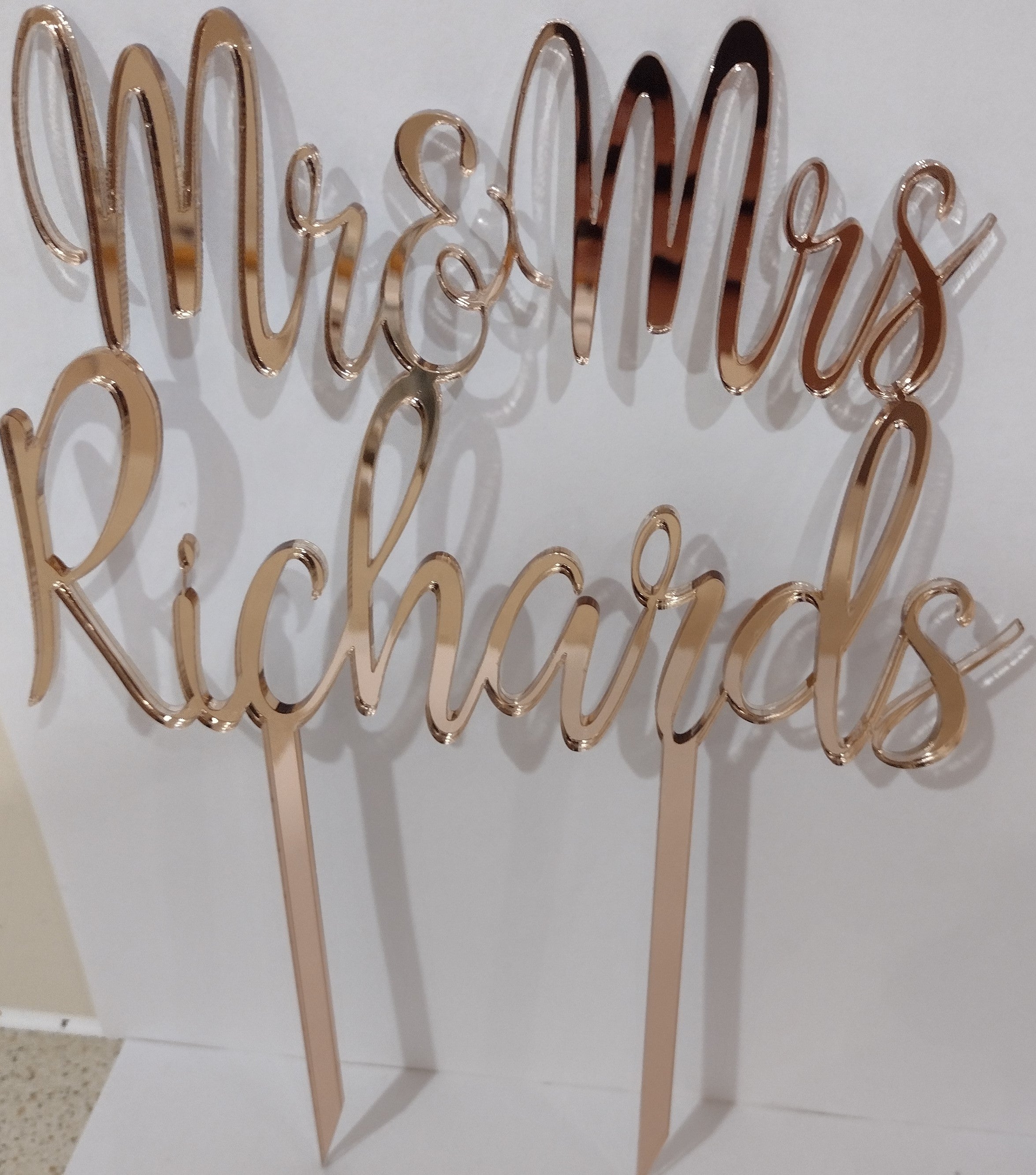 Mr & Mrs Surname Cake Topper Wedding / Engagement