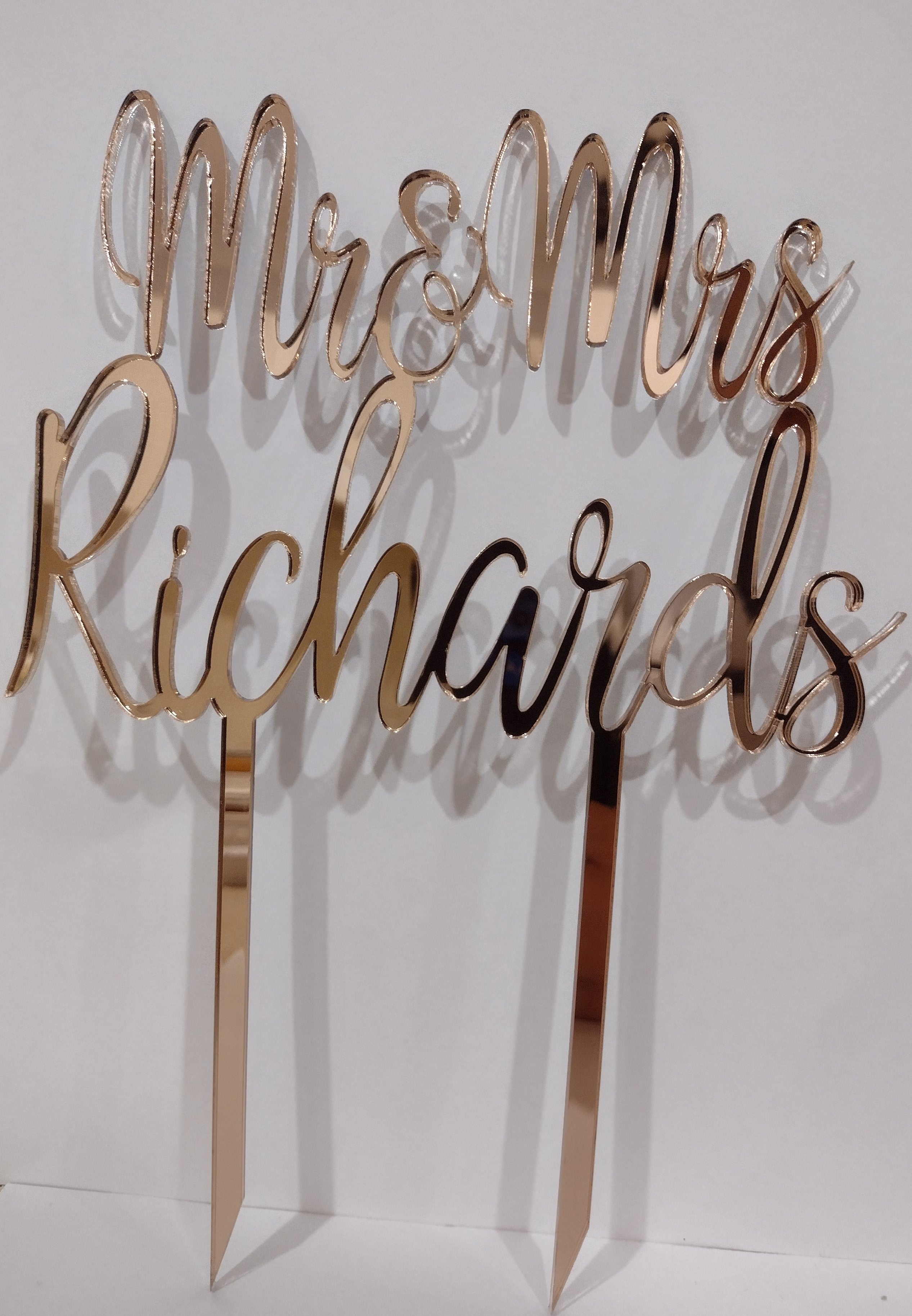 Mr & Mrs Surname Cake Topper Wedding / Engagement