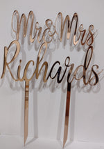 Load image into Gallery viewer, Mr &amp; Mrs Surname Cake Topper Wedding / Engagement
