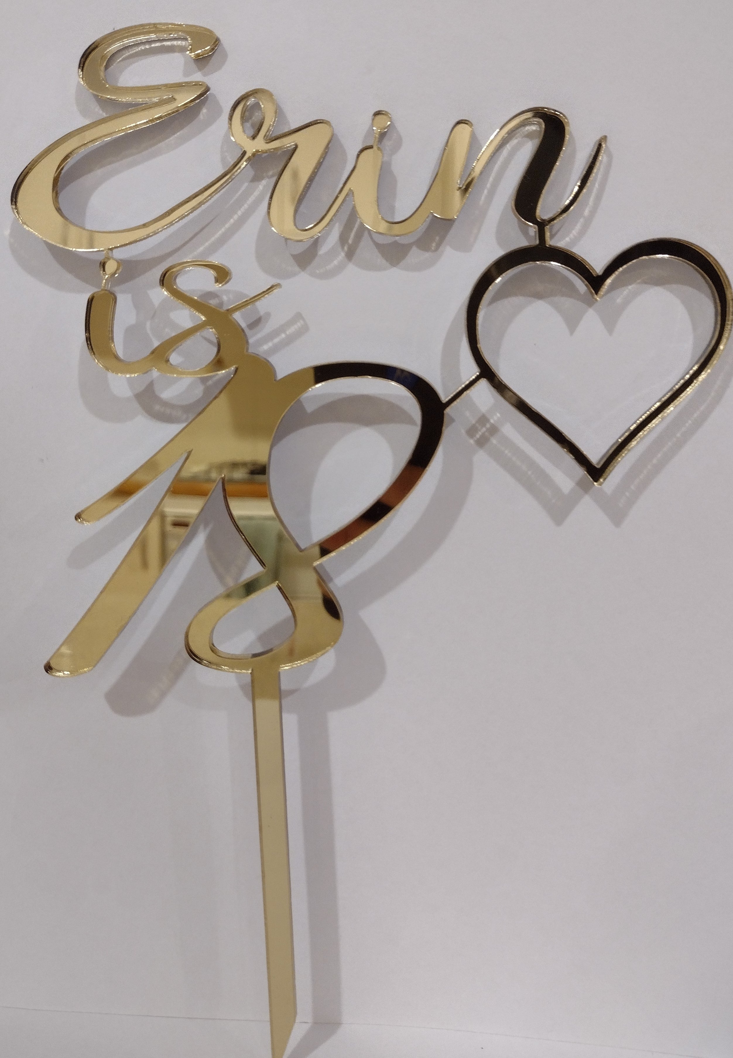 Name is Age with Heart Cake Topper