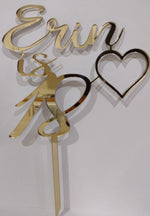 Load image into Gallery viewer, Name is Age with Heart Cake Topper
