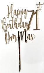 Load image into Gallery viewer, Happy Birthday AGE + NAME Cake Topper
