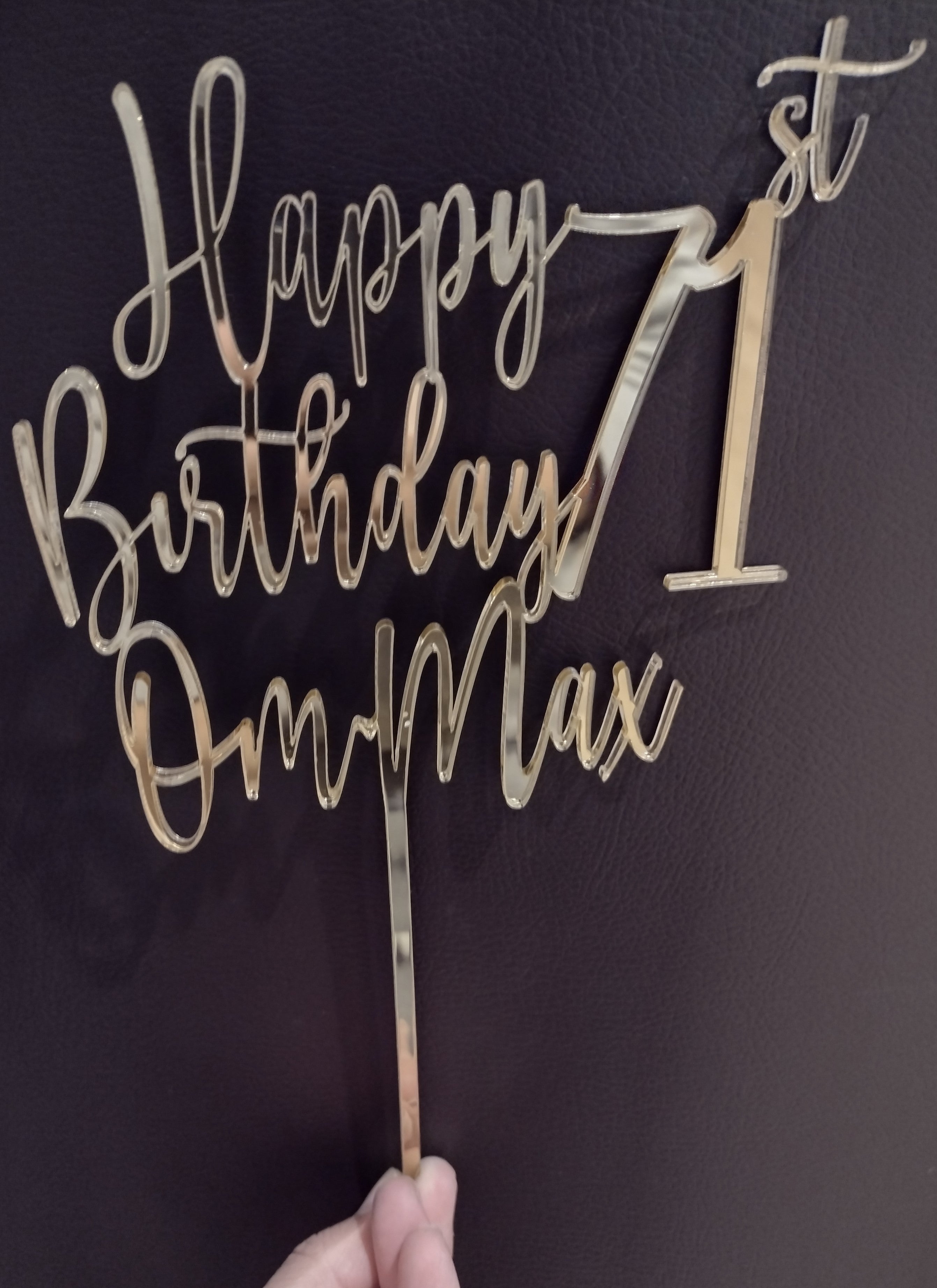 Happy Birthday AGE + NAME Cake Topper