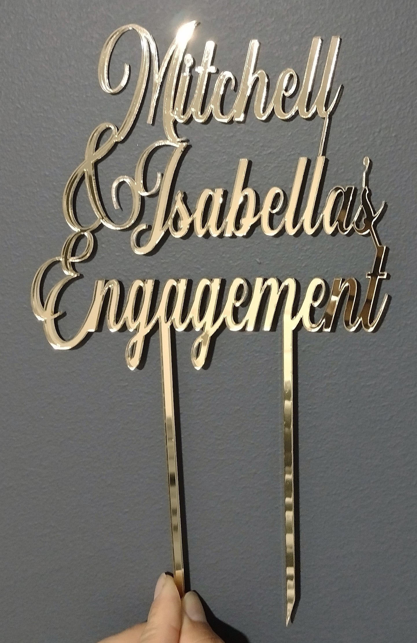 Name & Name Engagement Cake Topper