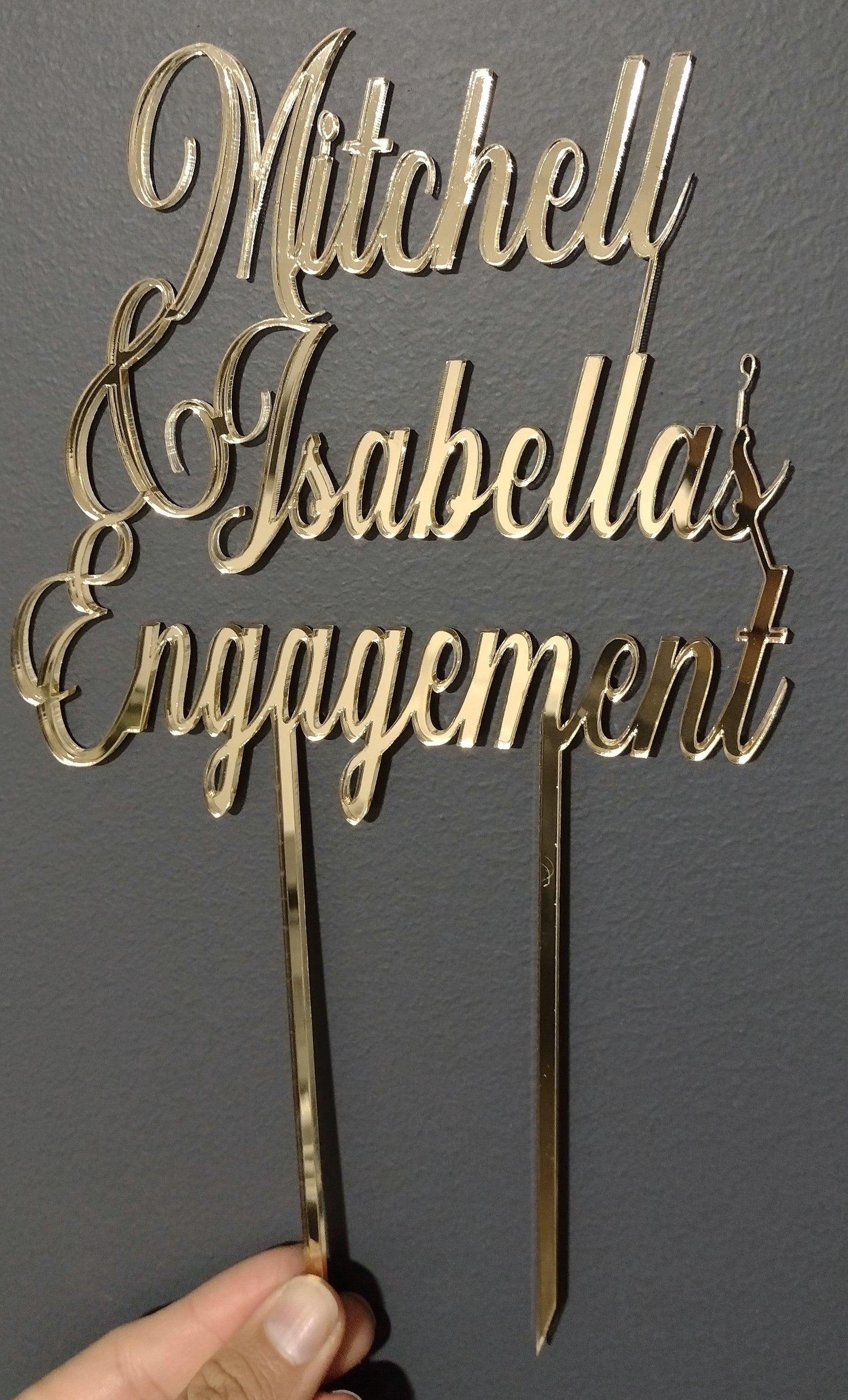 Name & Name Engagement Cake Topper