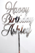 Load image into Gallery viewer, Happy Birthday + Name  Cake Topper
