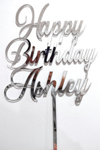 Happy Birthday + Name  Cake Topper