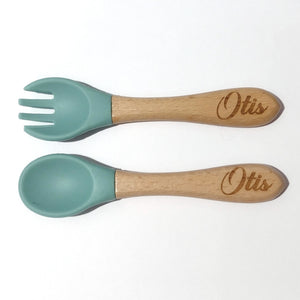 Wooden Silicone Fork and Spoon