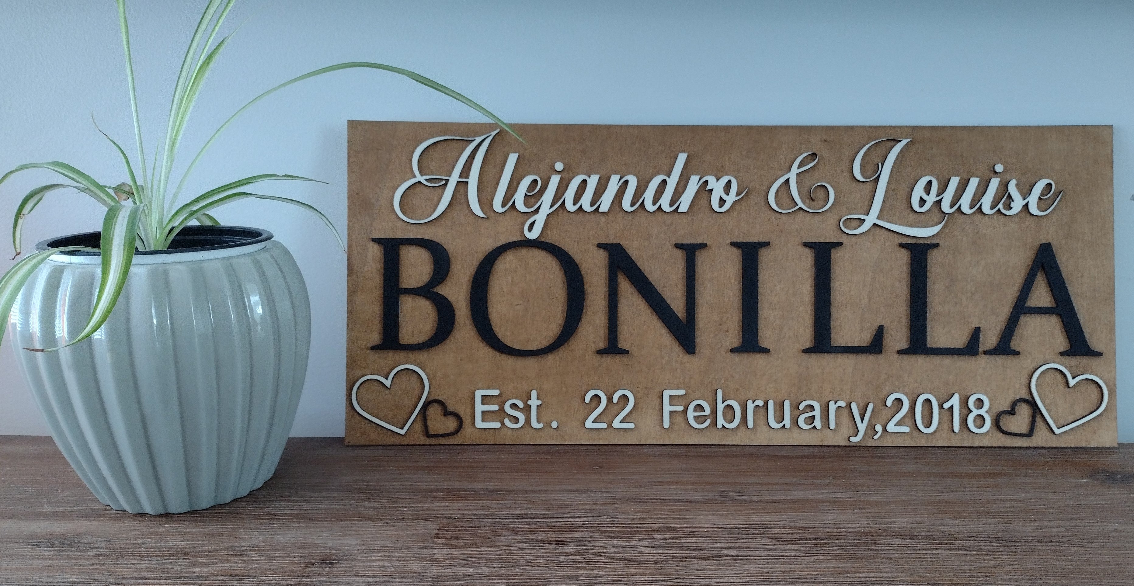 Personalised Wedding Gift Decor Last Name Wall Decor