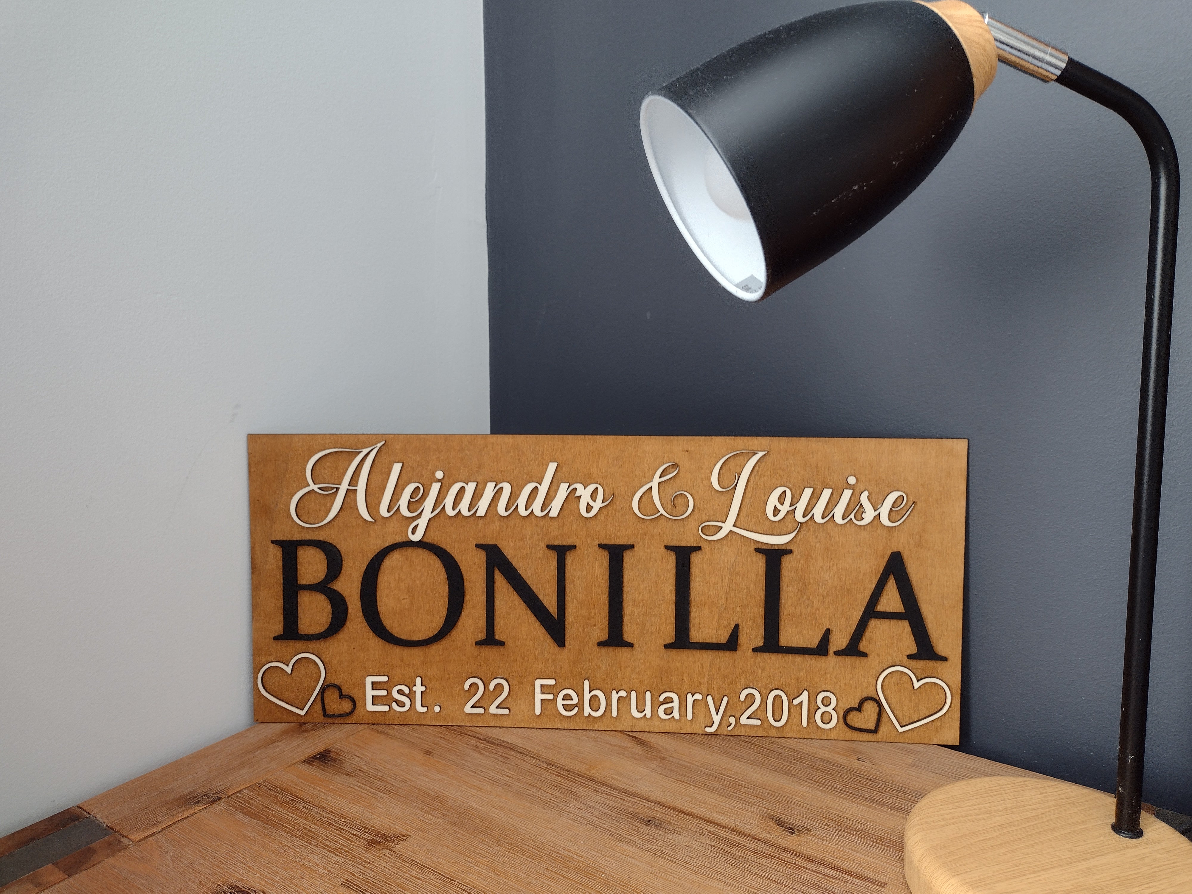 Personalised Wedding Gift Decor Last Name Wall Decor