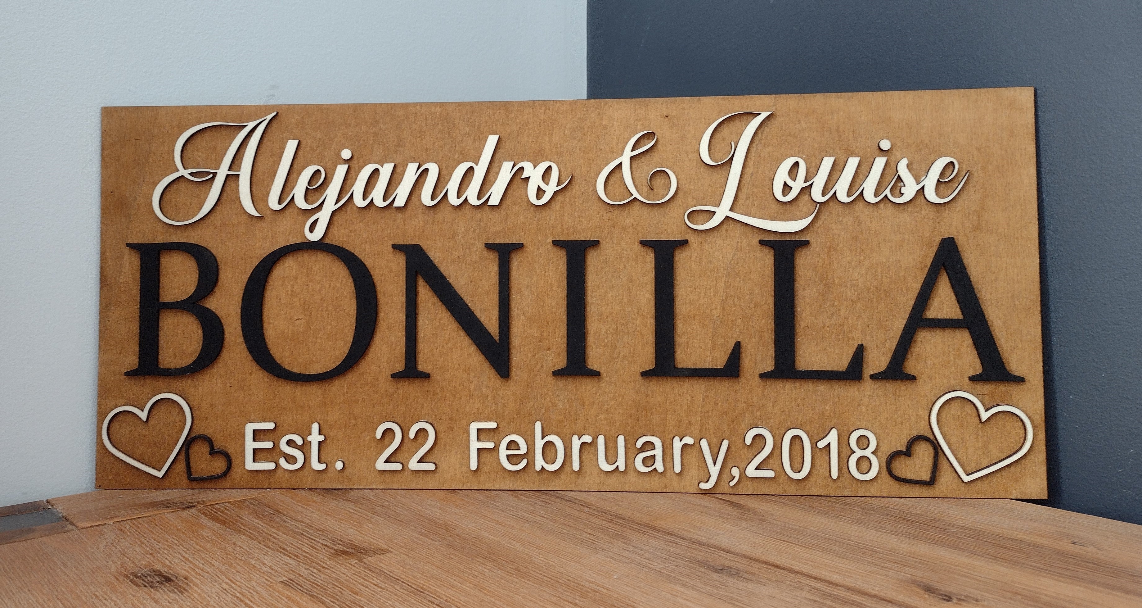 Personalised Wedding Gift Decor Last Name Wall Decor