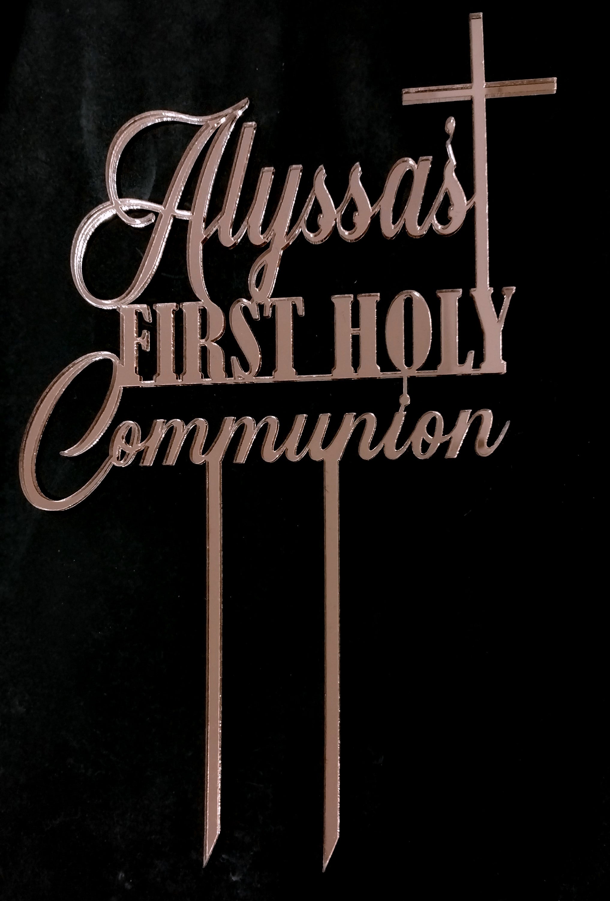 Name First Holy Communion / Baptism / Confirmation Cake Topper