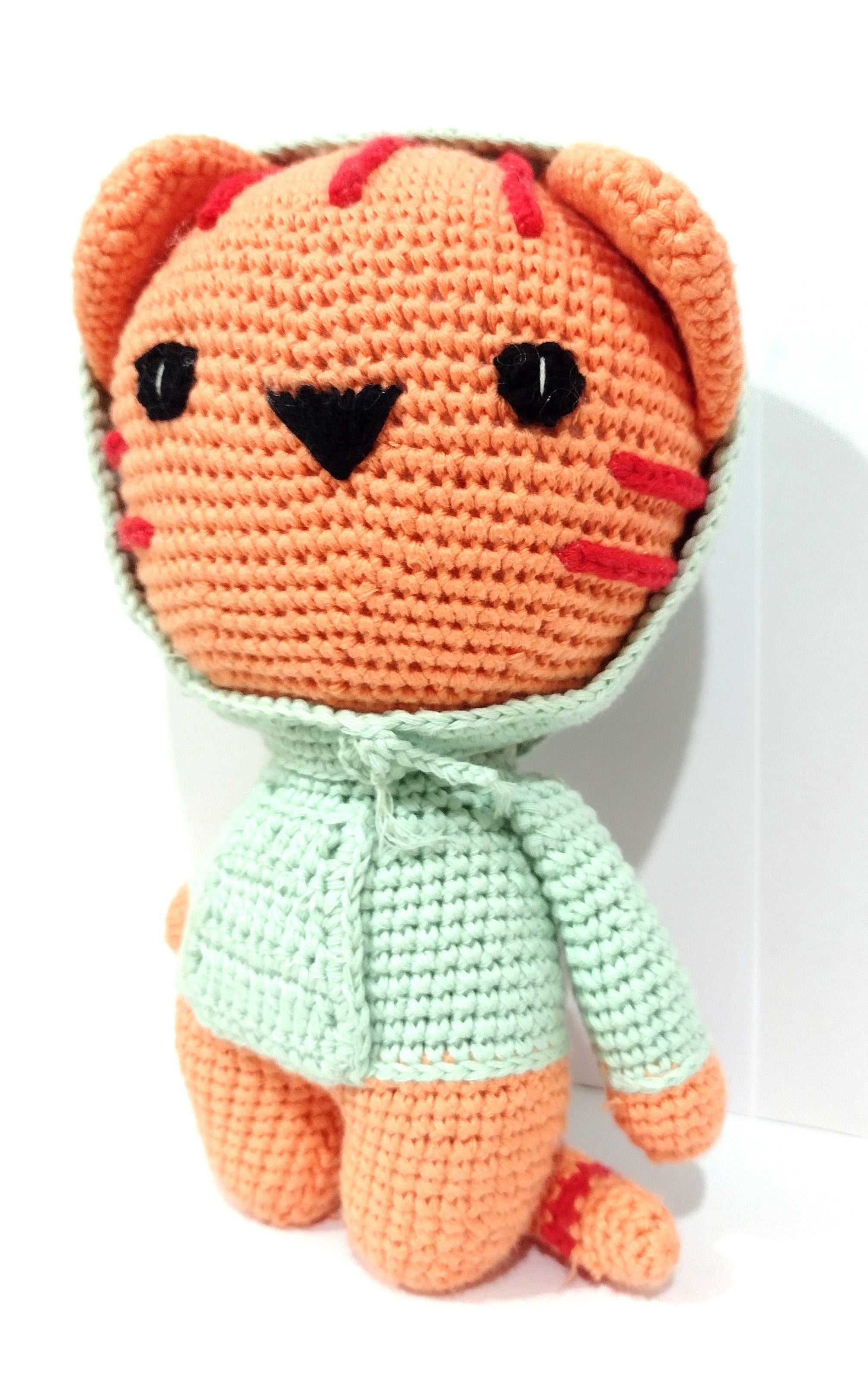 Handmade Tiger with a hoodie