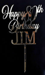 Load image into Gallery viewer, Happy Birthday + Age + CL Name Cake Topper
